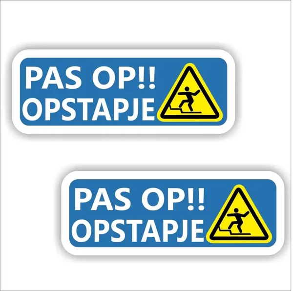 Pas op opstapje sticker set 2 st. (1322.la68)