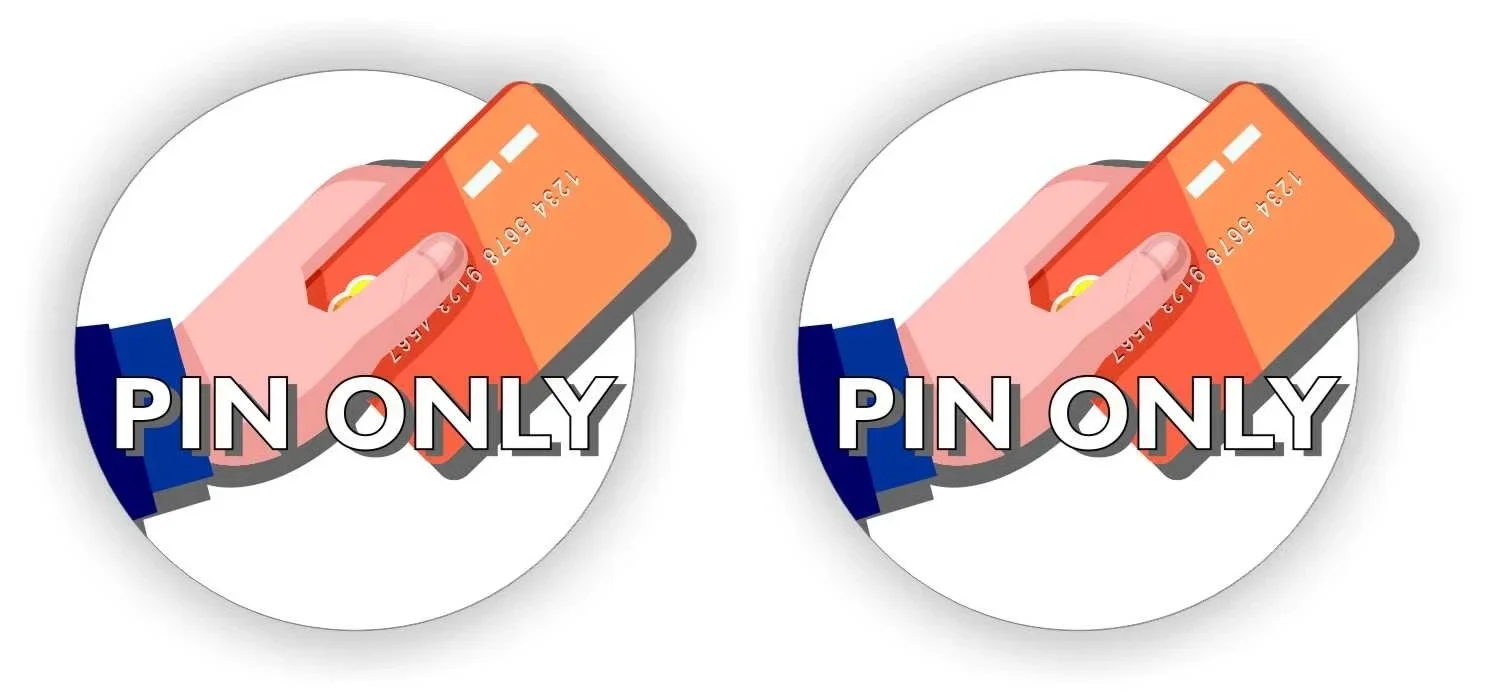 Pin Only kassa stickers set 2 stuks (979.la48)