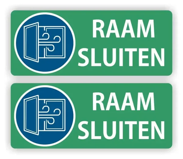 Raam sluiten stickers set van 2 stuks  (1021.la49)