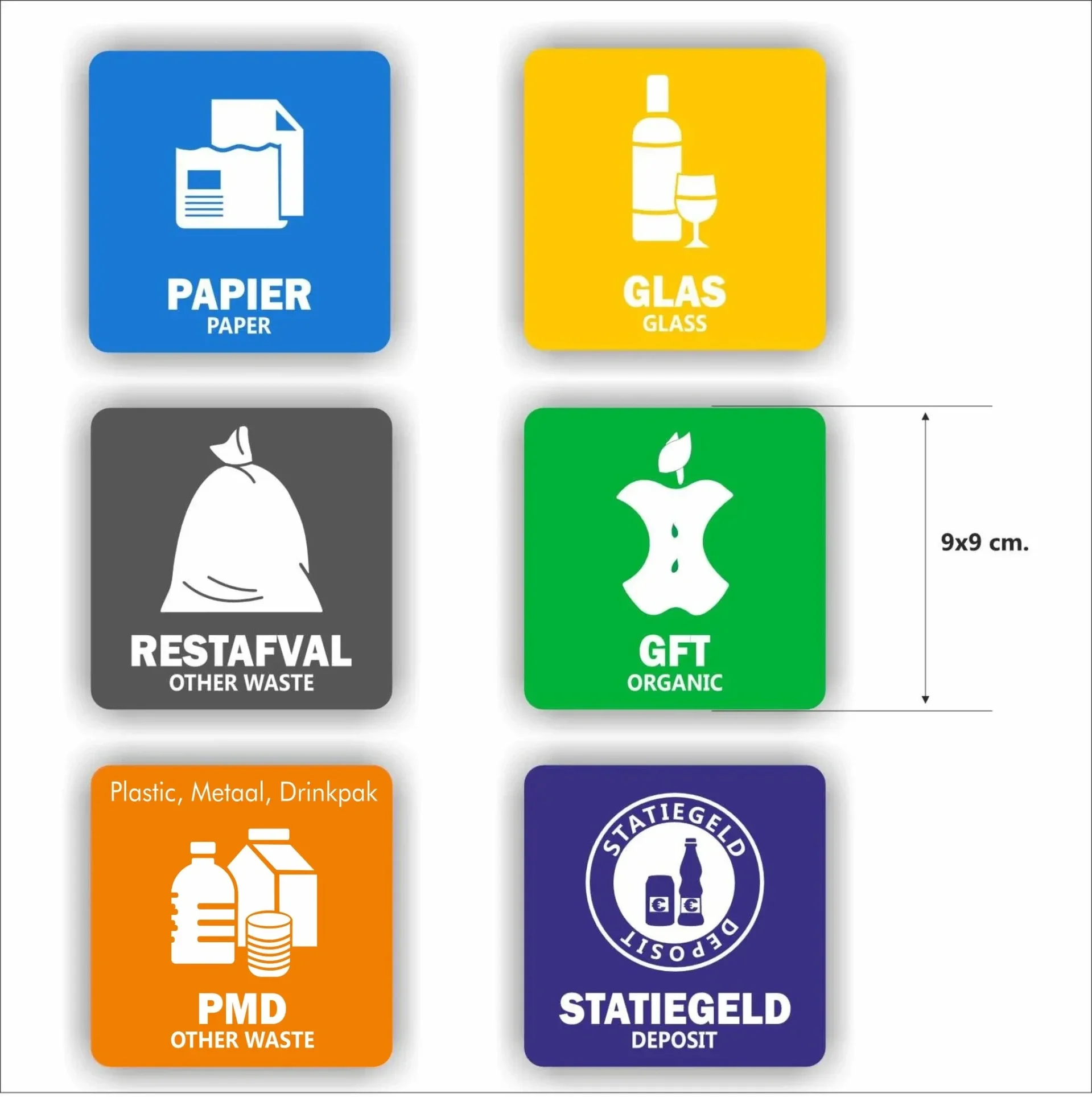 Recycling afvalbak stickers         (1206.la63)