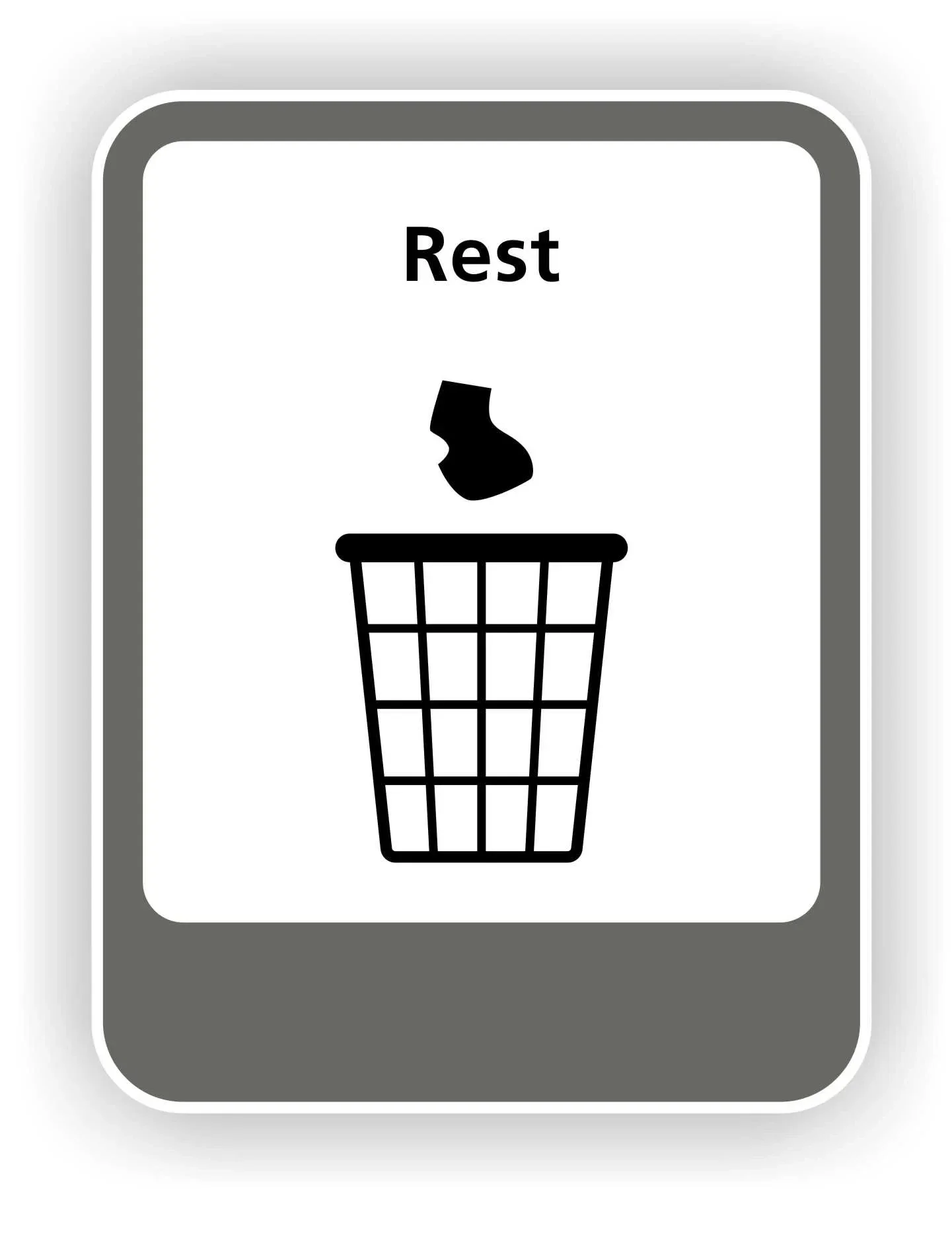 Rest afval recycling sticker (309la16)