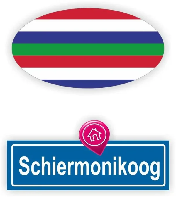 Schiermonnikoog eilandvlag auto stickers. (817.la32)