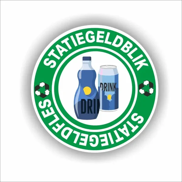 Statiegeld fles/blik inleveren sticker Ø 20cm (1213.la63)