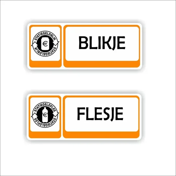 Statiegeld Flesje Blikje inleveren sticker M (1364.la63)