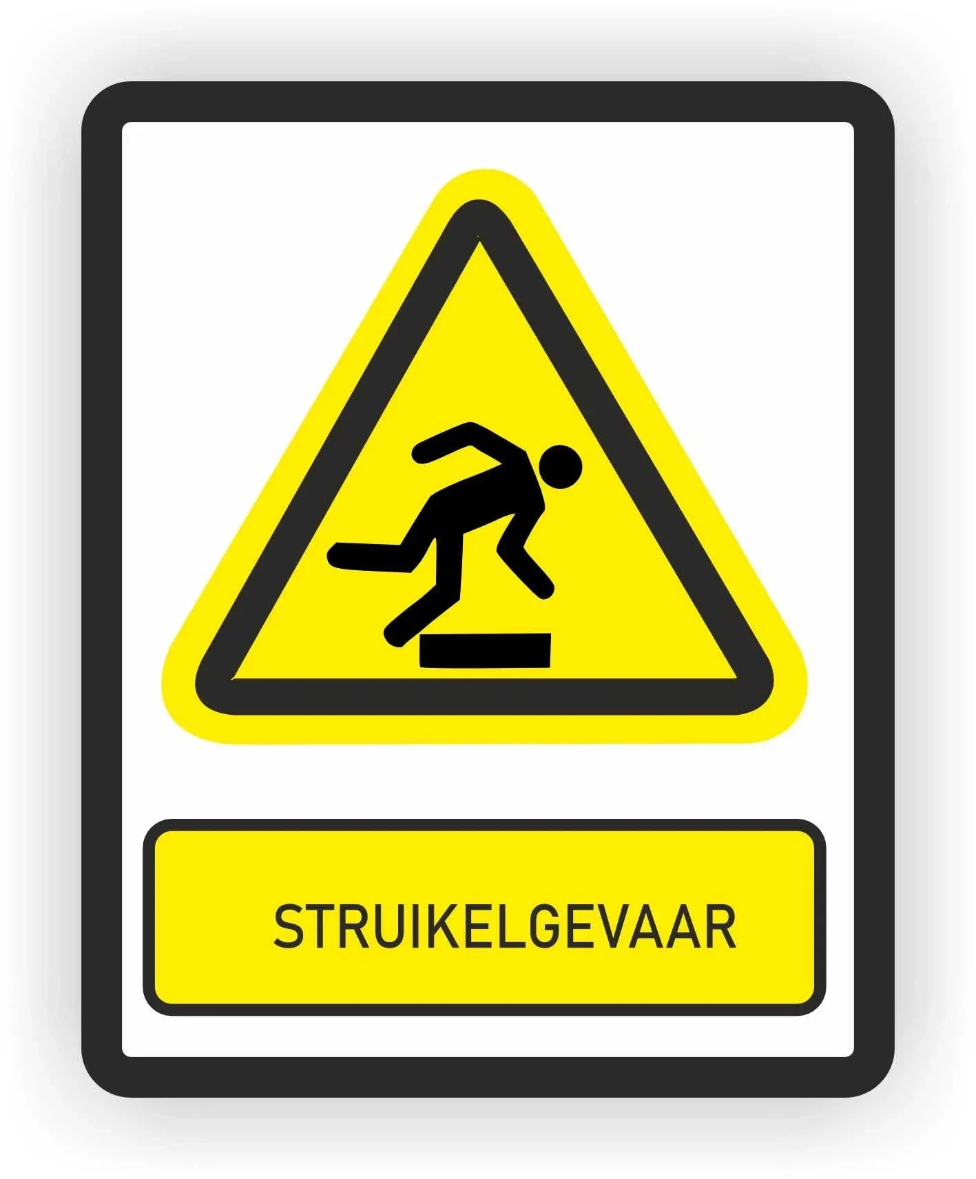 Struikel gevaar ISO 7010 norm sticker (551.la25)