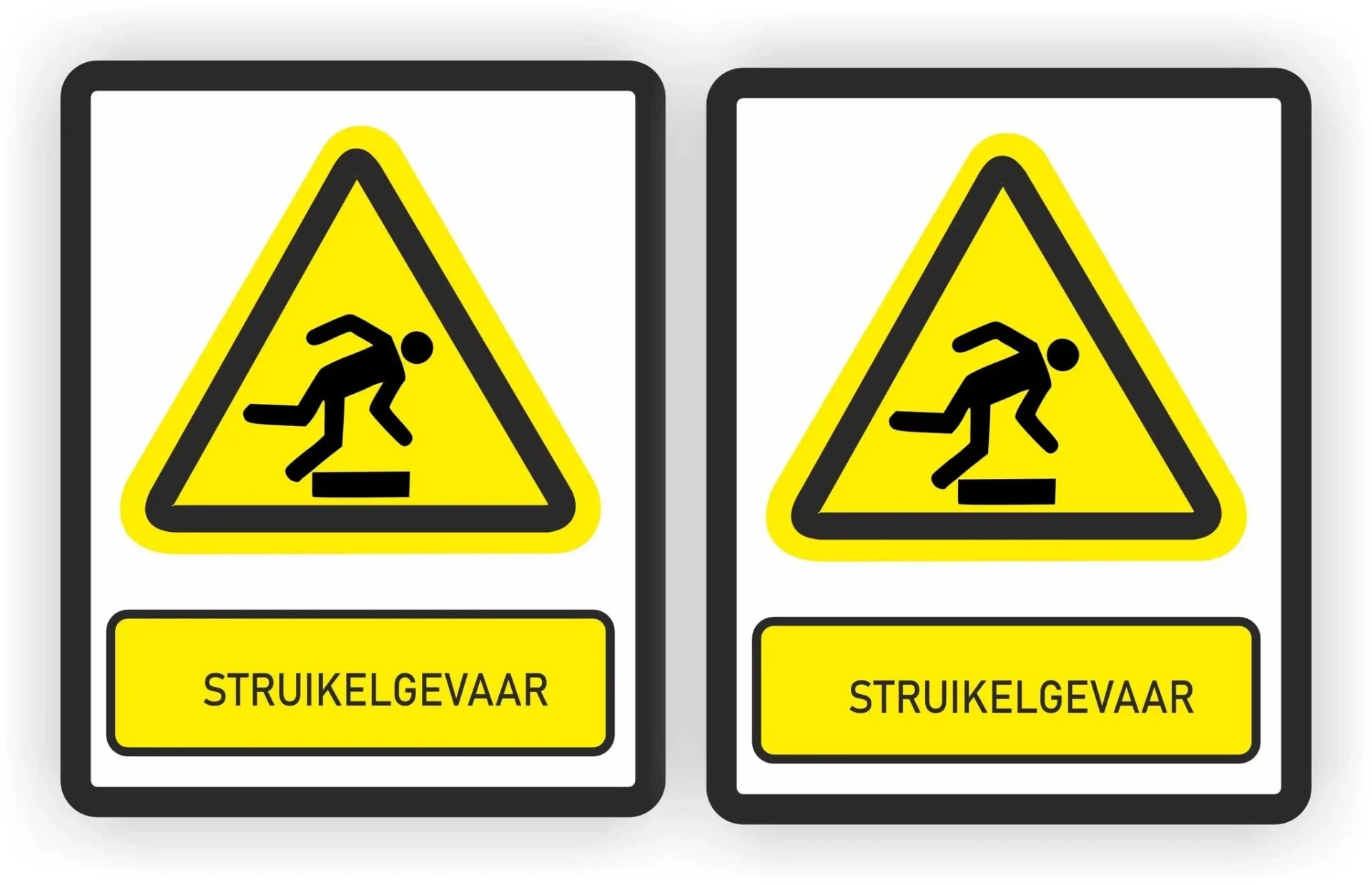 Struikel gevaar ISO 7010 norm stickers (553.la25)