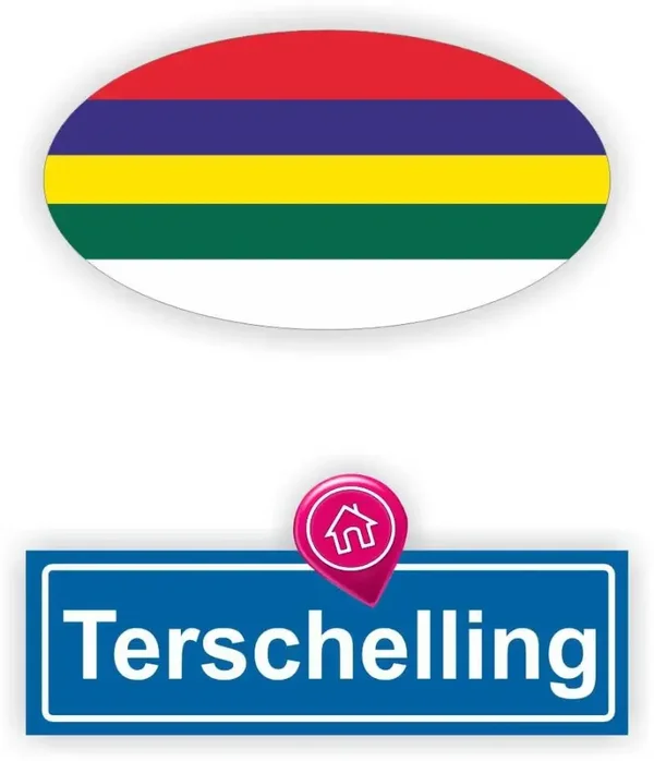 Terschelling eilandvlag auto stickers. (813.la31)