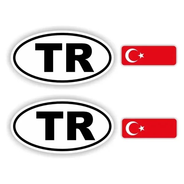 TR, Turkije auto sticker set.  (1359.la69)