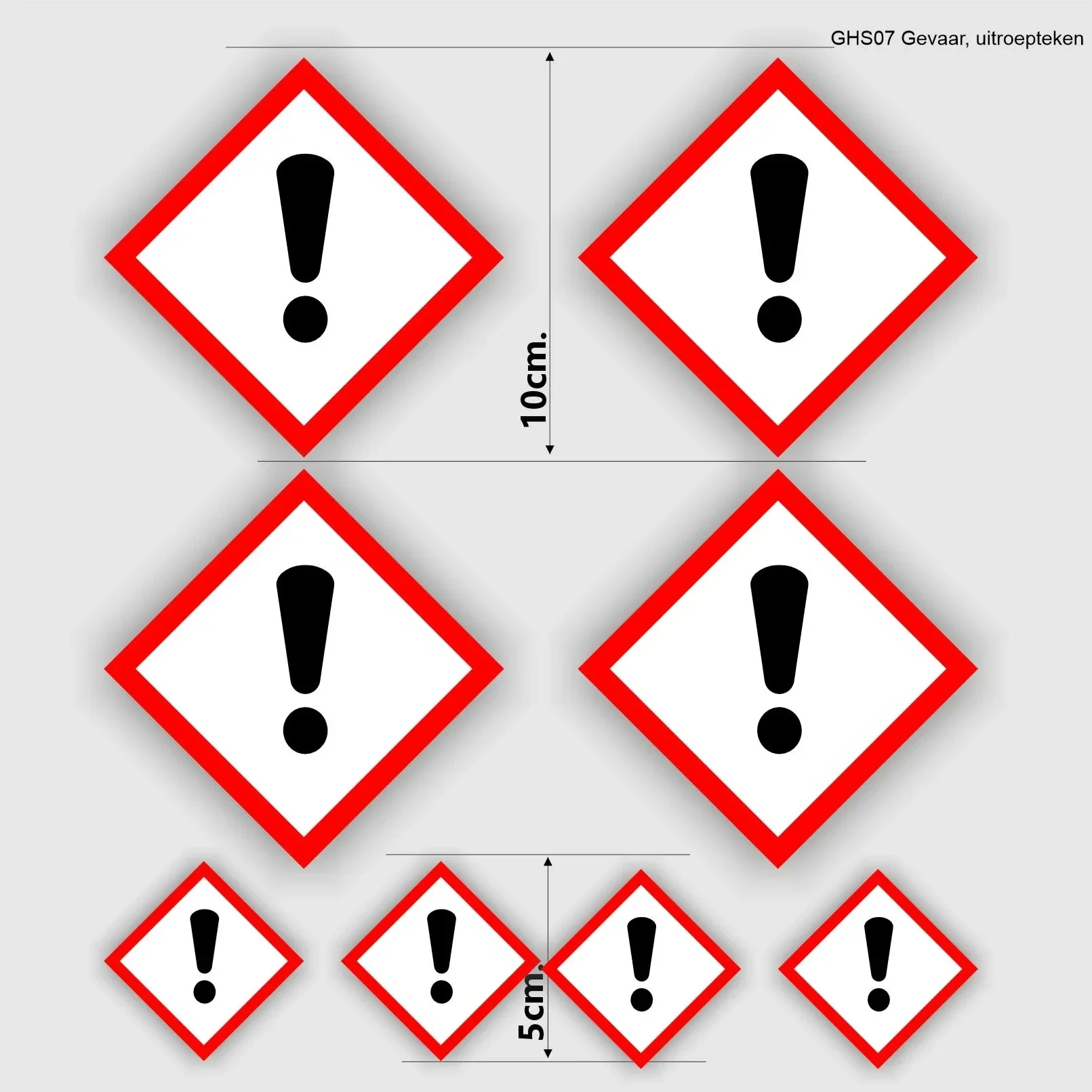 Uitroepteken sticker set GHS07 (1314.la67)