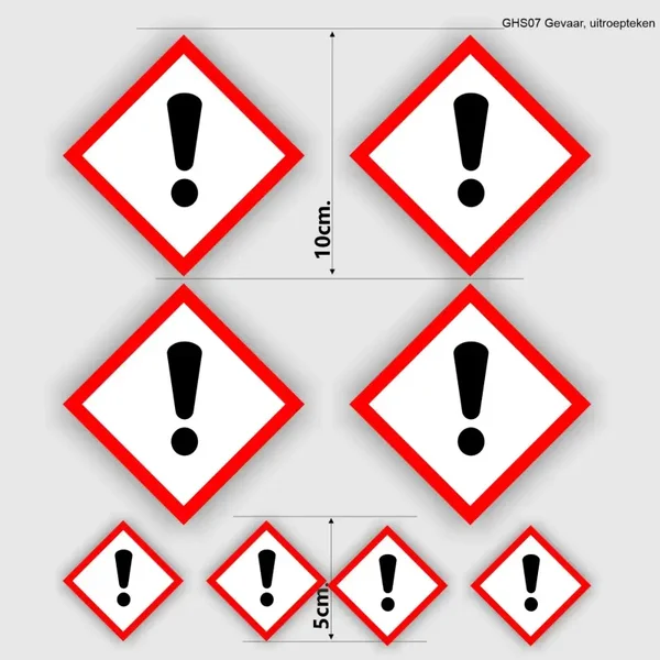 Uitroepteken sticker set GHS07 (1314.la67)