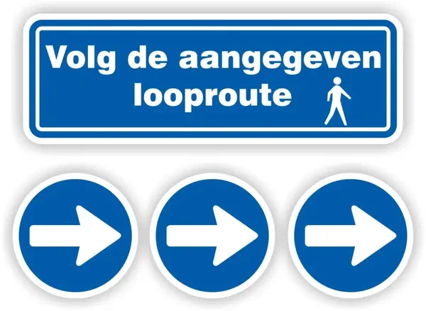Volg de aangegeven loop route sticker set. (319.la16)