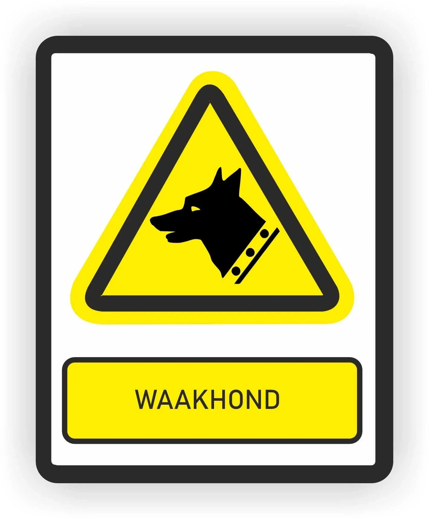 Waakhond waarschuwingssticker. (587.la26)