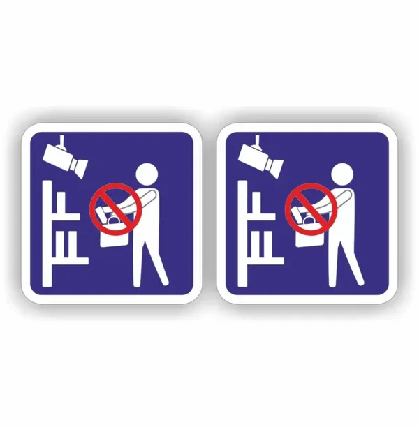 Winkeldiefstal camera toezicht stickers (1219.la59)