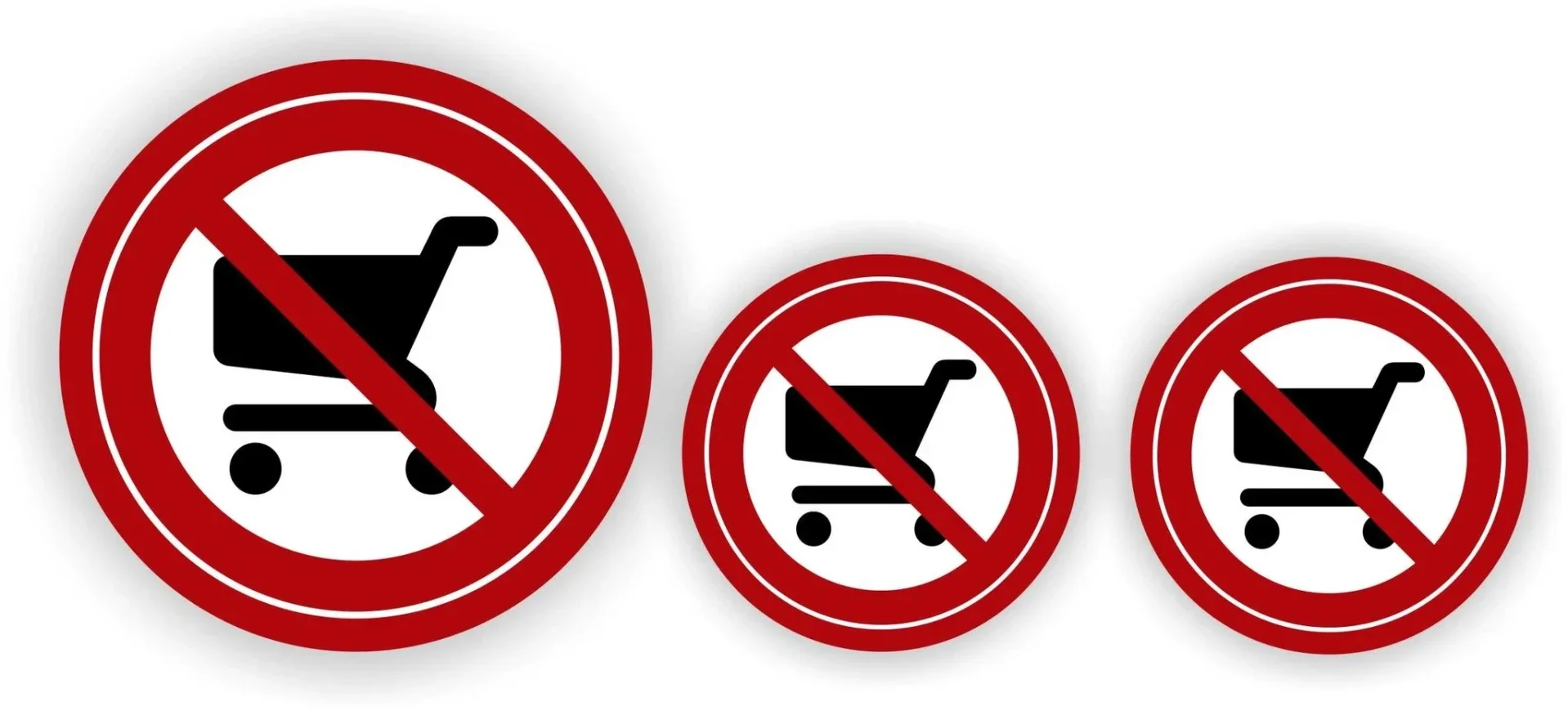 Winkelwagens verboden stickers 3 st.   (149.la6)