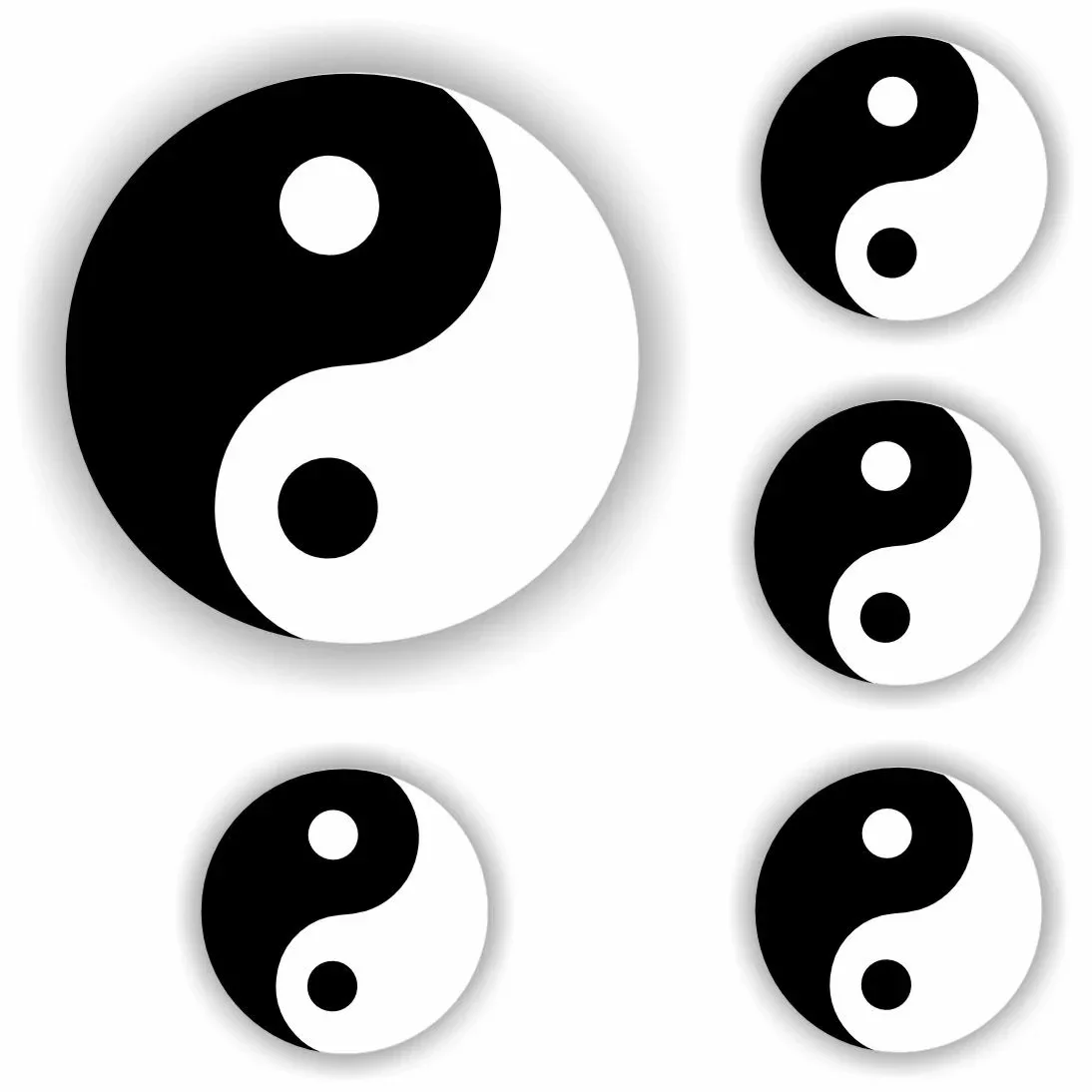 Yin-Yang sticker set  5 stuks (1300.la66)