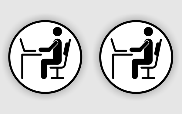 Kantoor werkplek pictogram sticker set zwart/wit. (1466.555)