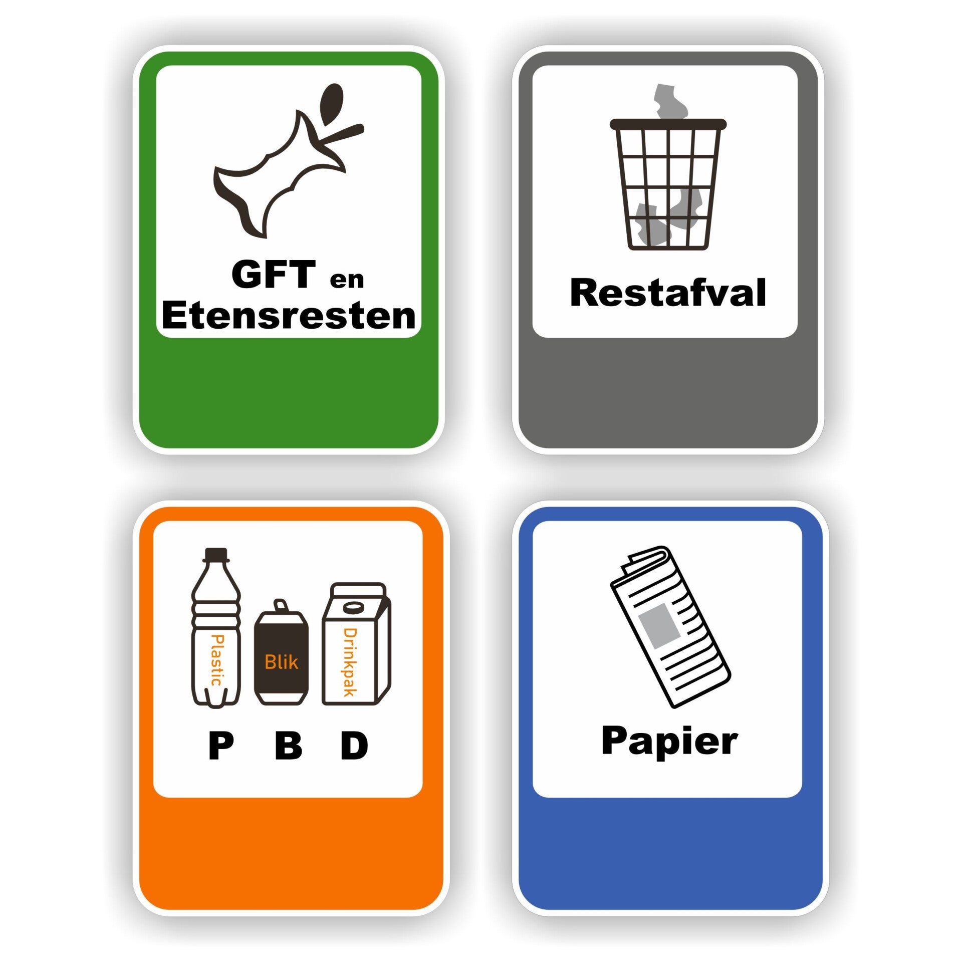 Kliko / Container recycling sticker XL set en huisnummers (701/la28)