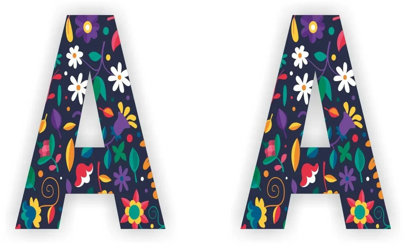 Letter sticker set bloemmotief letter: A  (473.la22)