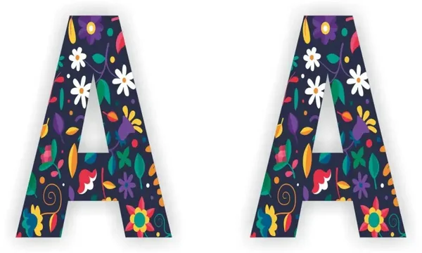 Letter sticker set bloemmotief letter: A  (473.22)