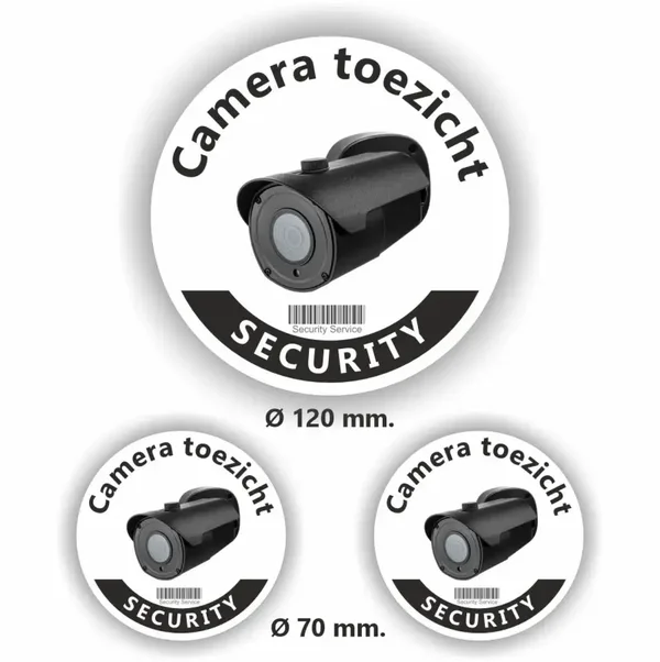 Camera toezicht stickers set van 3 st. NL (1235.la66)