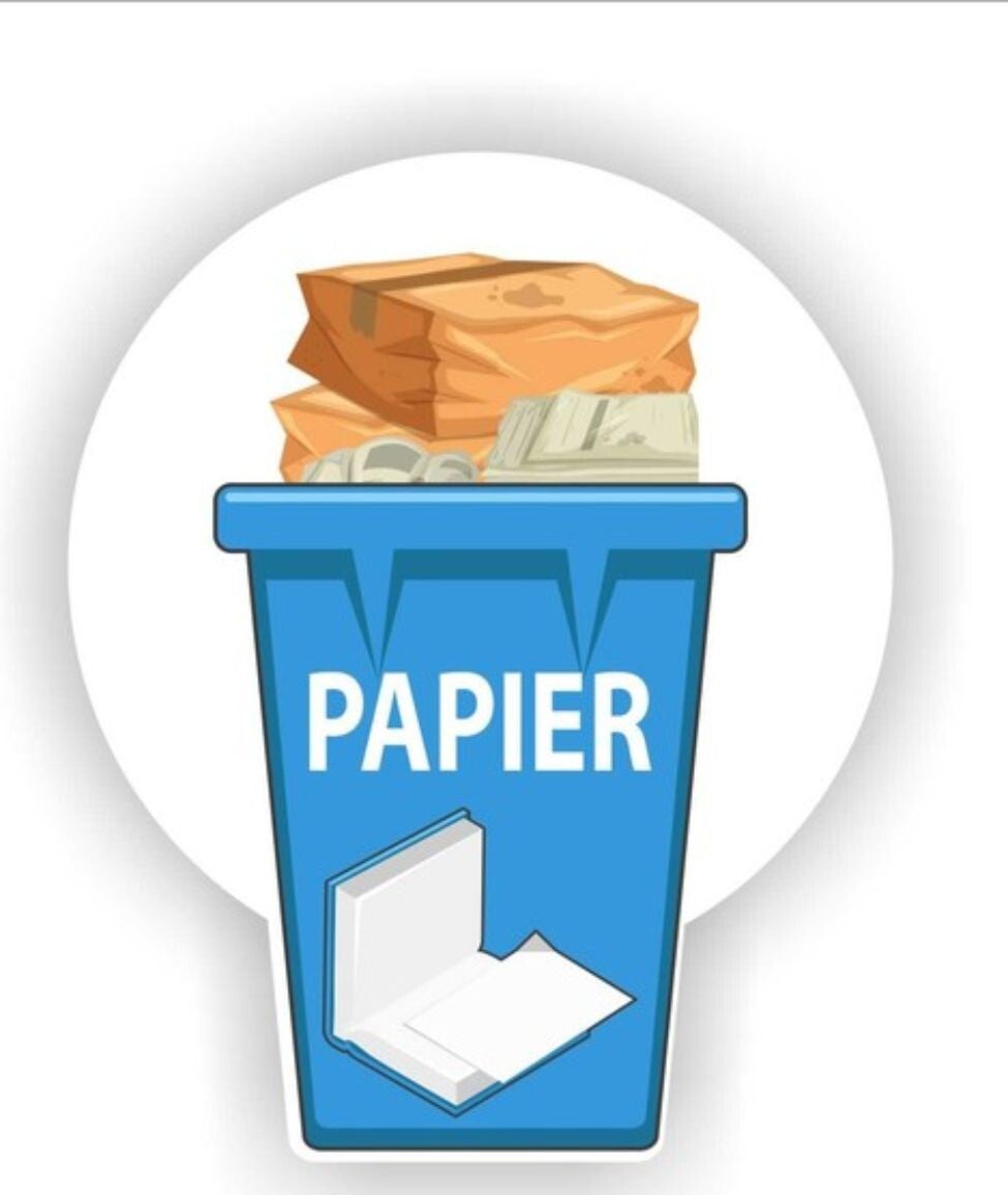 Papier recycling sticker met 2x huisnummer. (913.la32)