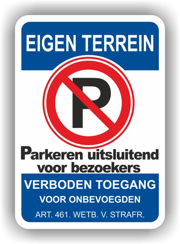 SET VAN 3 STICKERS Parkeren uitsluitend bezoekers volgens opgaven