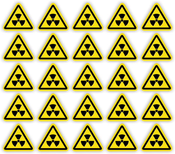 Radioactieve stoffen sticker set 25 stuks  (231.12)
