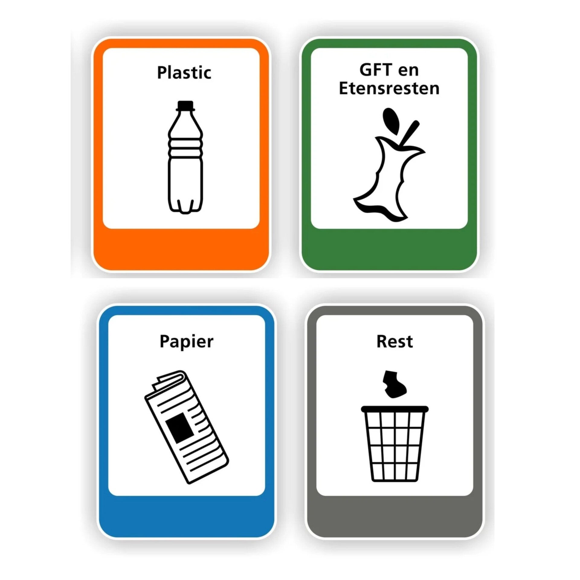 Recycling Container stickers XXL set van 4 stuks (2021052021.la10)