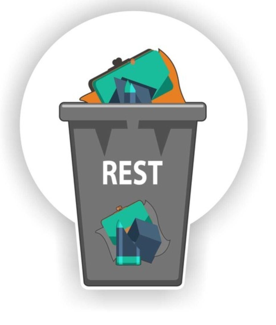 Rest afval recycling sticker met 2x huisnummer. (919.la32)