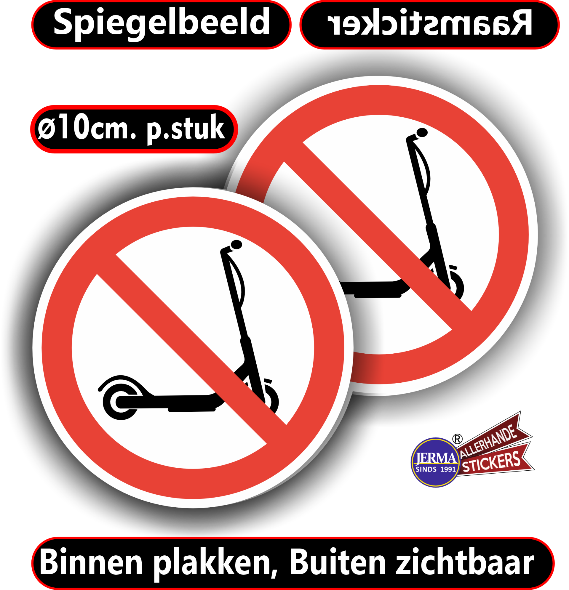 Geen stepjes plaatsen raamsticker set in spiegelbeeld  (sp.123.80)