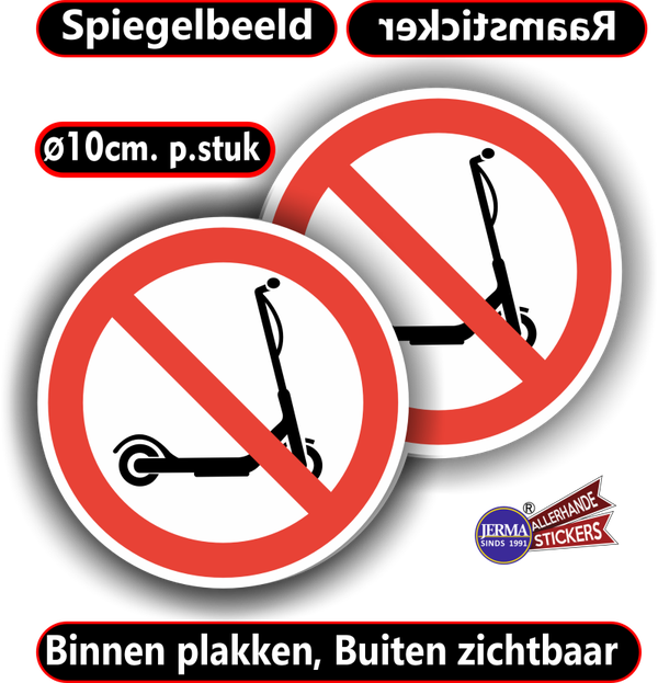 Geen stepjes plaatsen raamsticker set in spiegelbeeld  (sp.123.80)