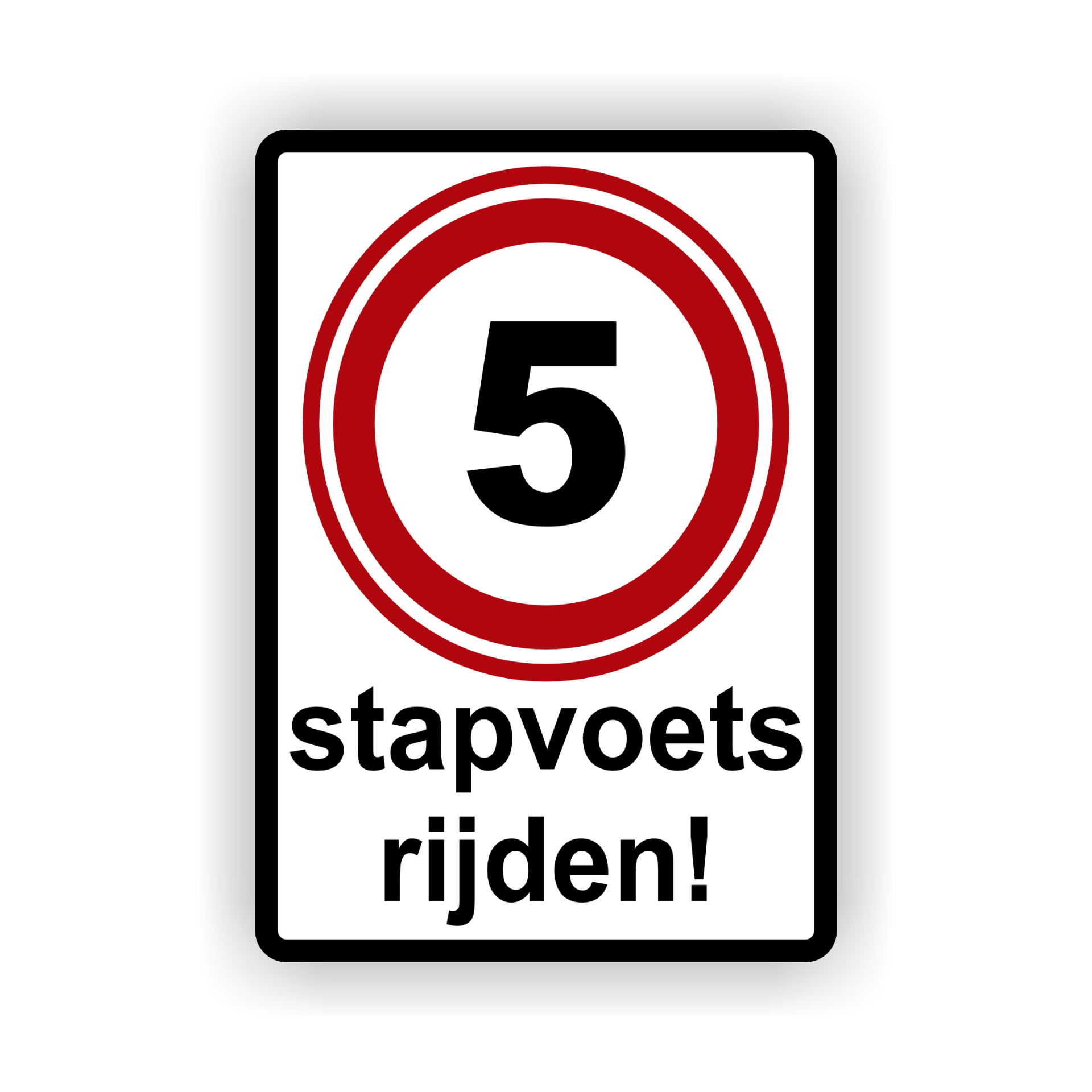 Stapvoets Rijden 5 km - verkeersbordsticker (07.10)