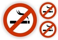 Verboden te roken sticker - Rookverbod sticker - set van 3 stuks  (017B.01)