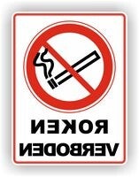 Roken verboden - Raamsticker - Spiegelbeeld - (sp124.80)