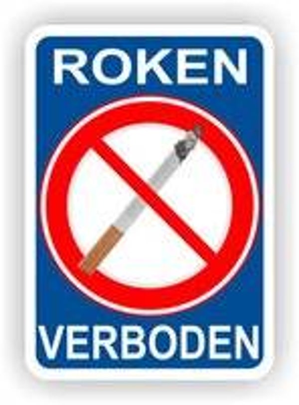 Roken verboden – 17,5 x 25 cm - Duidelijke anti-roken sticker - (889A.33)