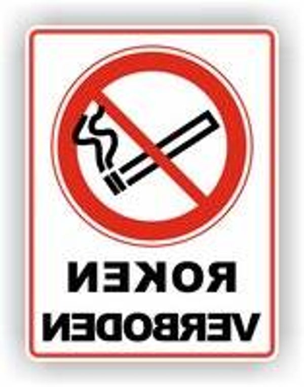 Roken verboden - Raamsticker - Spiegelbeeld - (sp124.80)