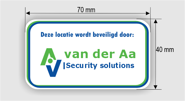 van der Aa security solutions sticker set 100 stuks