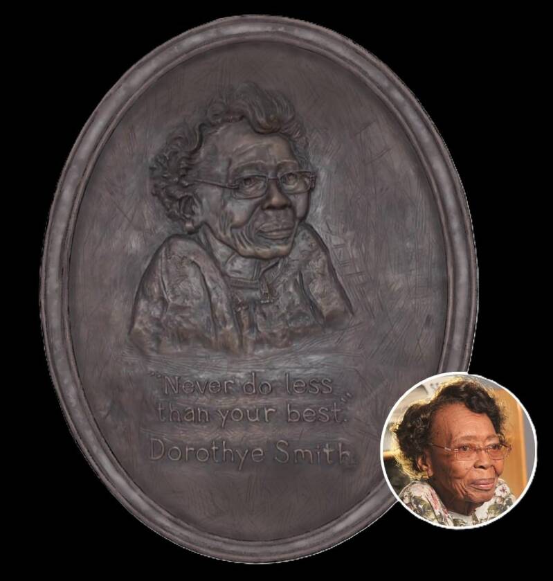 "Dorothye Smith Plaque" 4' tall, Bronze, Sarasota, Fl
