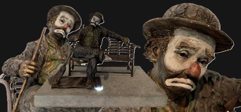 "Study of Emmett Kelly" Urethane, Scale Model, Houston, Mo