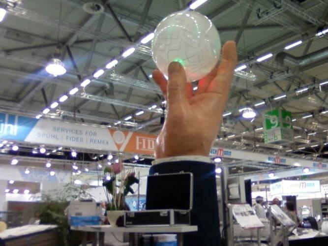 Large Scale Trade Show Sculpture, "10 foot tall hand", Client-Leggett and Platt, Trade Show Display Booth