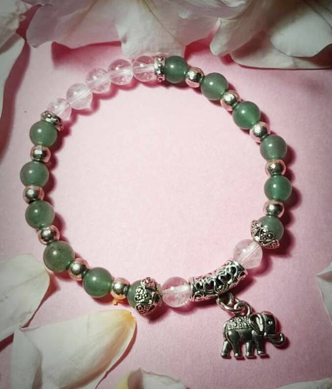 Vihreä Aventuriini + Vuorikristalli