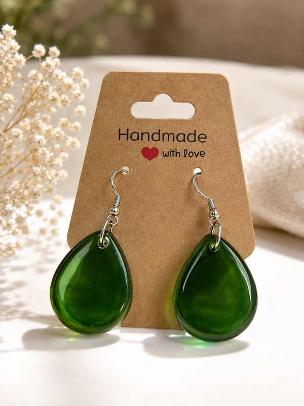 Boucle d'oreilles verte