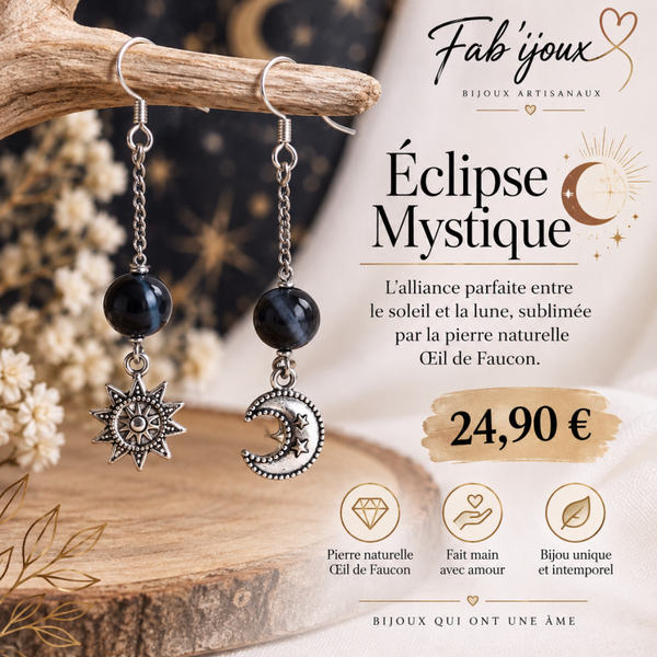 Boucle d'oreille " Eclipse Mystique"