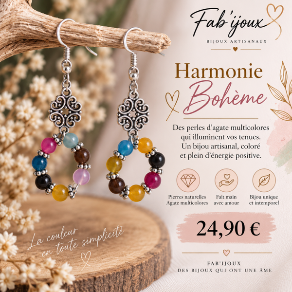 Boucle d'oreille "Harmonie et Bohème"