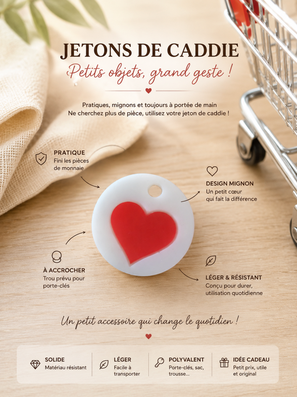 Jeton de Caddie en Résine UV Personnalisé