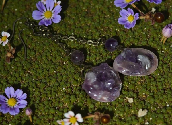Boucle d'oreille en améthyste