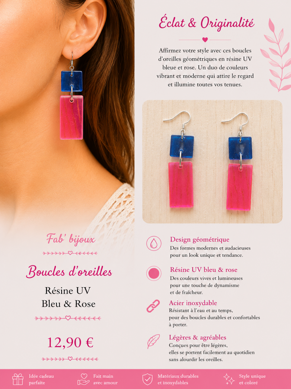 Boucle d'oreilles cubique