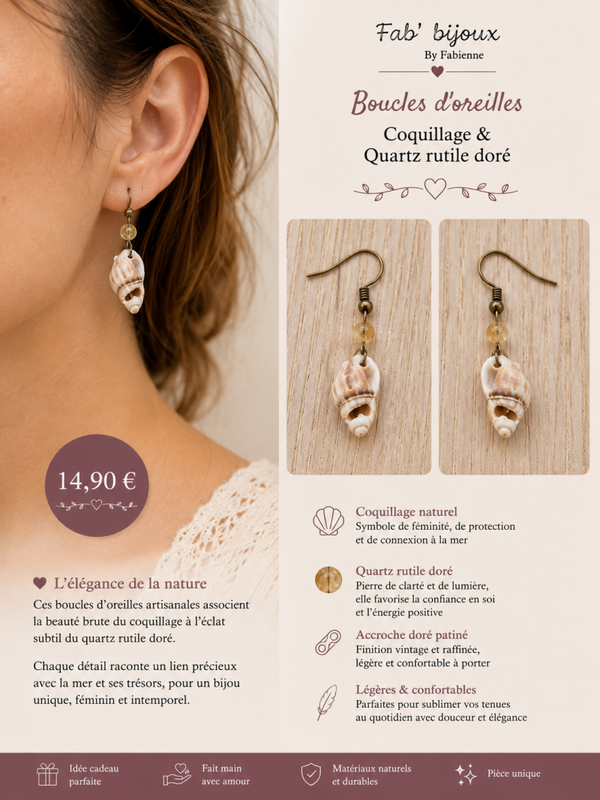 Boucles d’oreilles « Trésor Doré