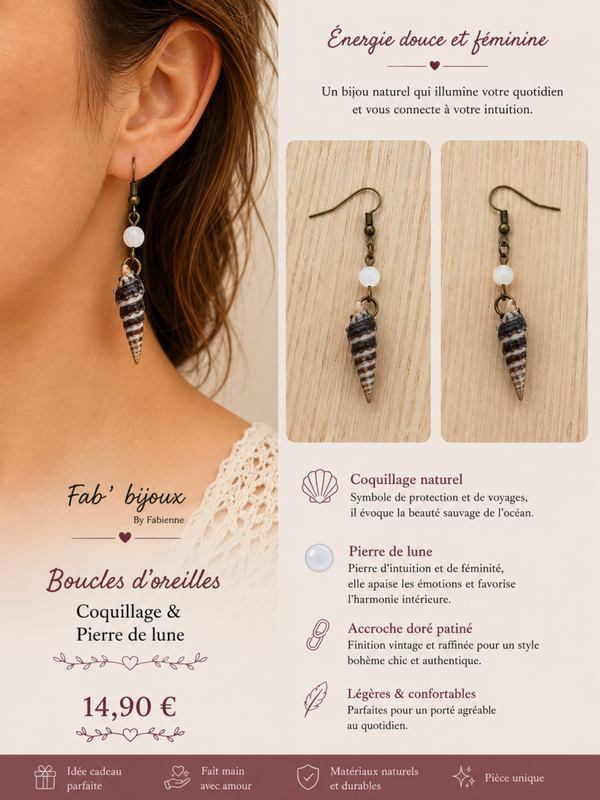 Boucles d’oreilles « Clair de Lune »