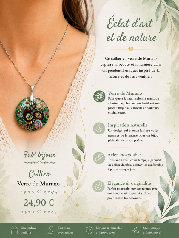 Collier verre de style Murano
